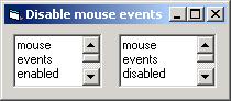 VB projects - Disable mouse events