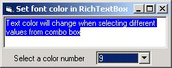 VB projects - Set font color in RichTextBox